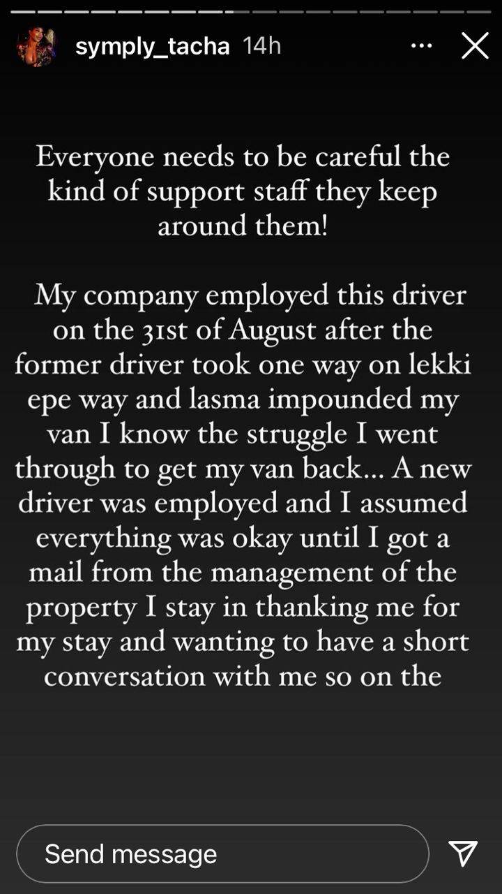 Tacha narrates horrible experience in the hands of an employee 