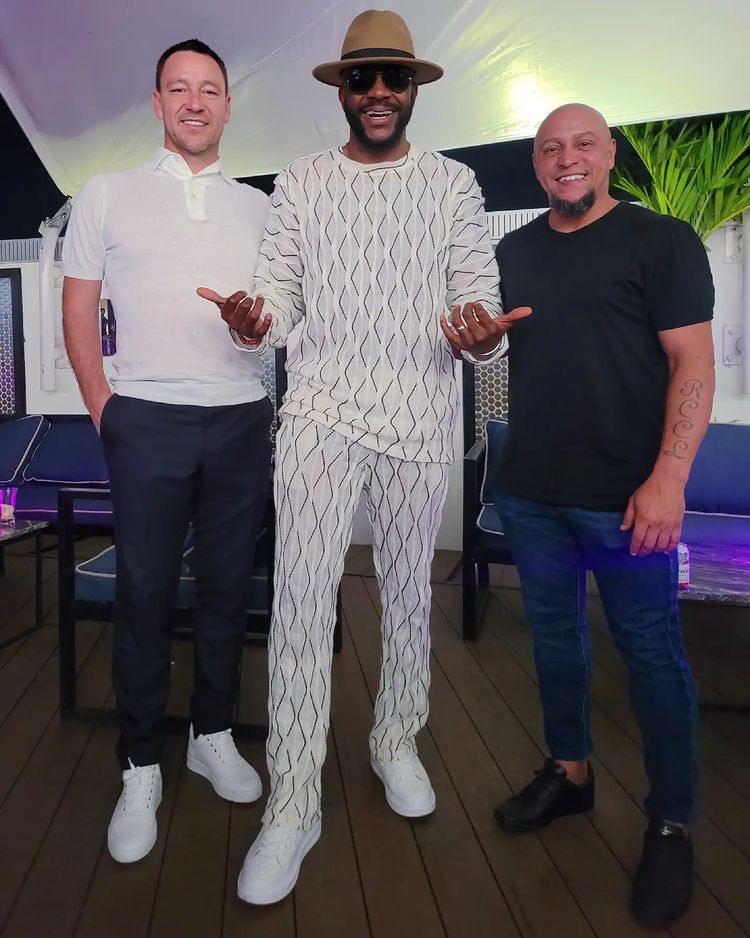 Ebuka Shares Beautiful Photo After Meeting Football Legends: Roberto Carlos, John Terry 