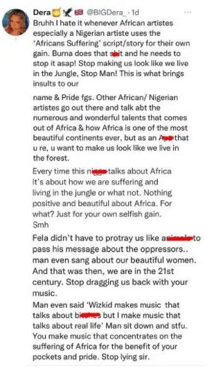 Burna Boy Africa suffering