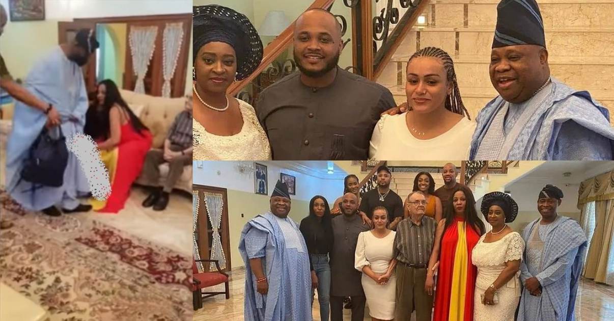 "Like father like son" - Reaction as Davido's dad hands out bags of money to in-laws of Shina Rambo (Video)