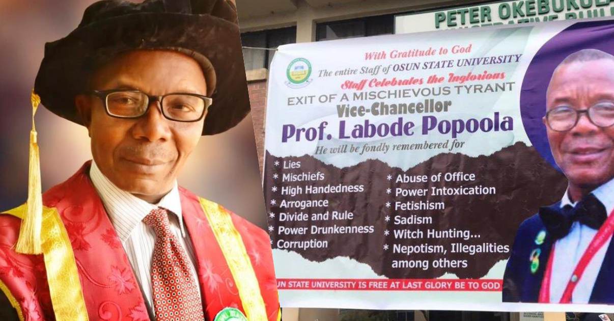 "Osun State University is free at last" - Staff celebrates exit of 'mischievous tyrant VC'