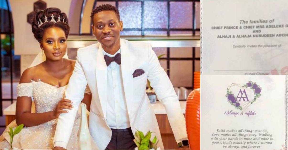Alleged wedding invitation of Lateef Adedimeji and Mo Bimpe surface