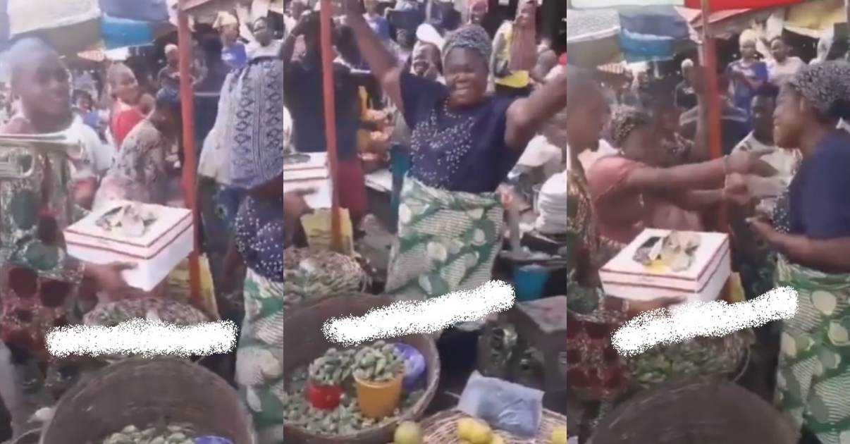 Man surprises mother who sells okra with birthday serenade at market (Video)