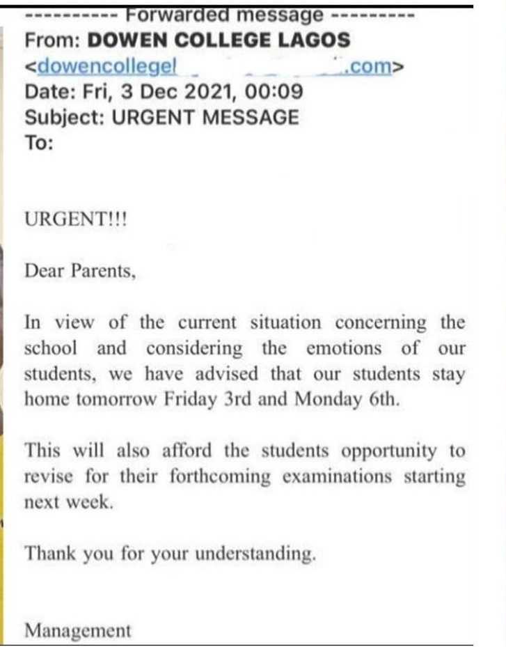 Dowen College shut down school for two days following death of Sylvester Oromoni