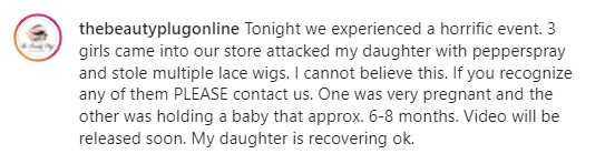Heavily pregnant lady, nursing mother, and friend break into store, beat up attendant, cart away wigs 