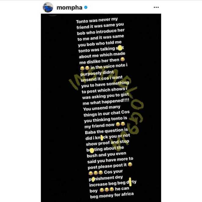 Mompha asks Bobrisky