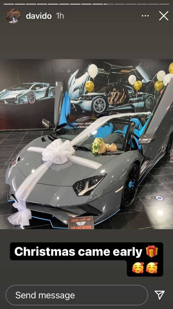 "No more cars for a while" - Davido says as he shows off his new N310M Lamborghini Aventador