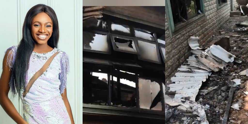 Ex-Beauty Queen, Princess Cries Out After Unknown Gunmen Set Her Home Ablaze, Abducted Father (Video)
