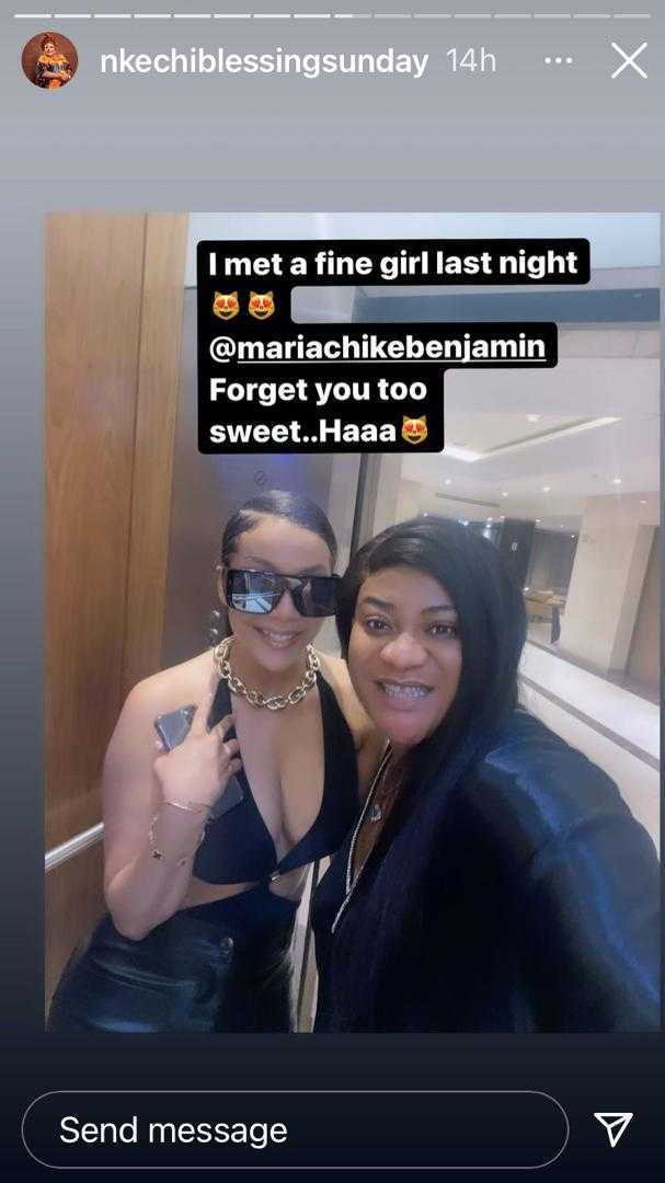 "She's clean to the teeth" - Nkechi Blessing gushes over Maria Chike after link up