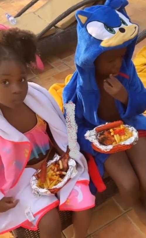 "Make them sha marry" - Fans gushes as Tiwa Savage's son, Jamil and Davido's Imade go on play date (Video)