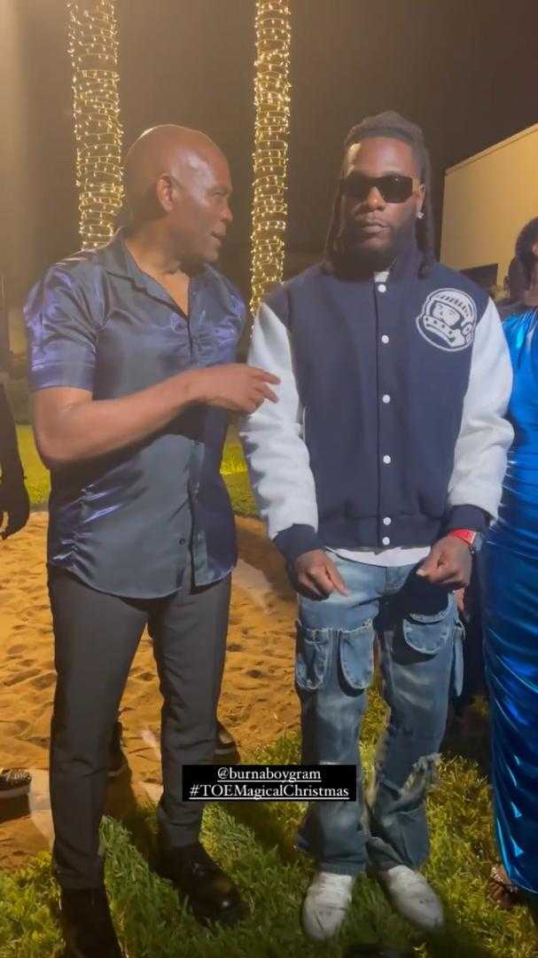 Wizkid, Davido, and Burna Boy pull up at Tony Elumelu's Christmas party (Video)