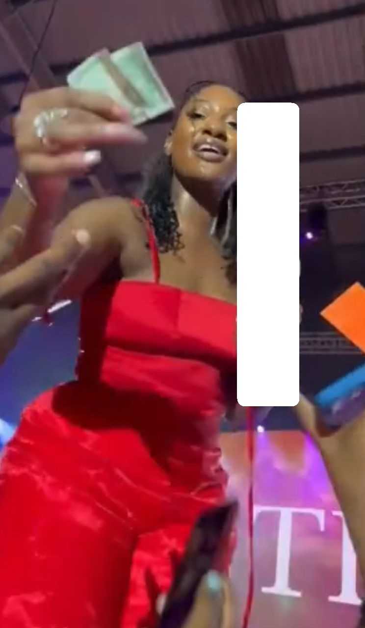 Moment Tems rejects $1 gift from fan during live performance (Video)