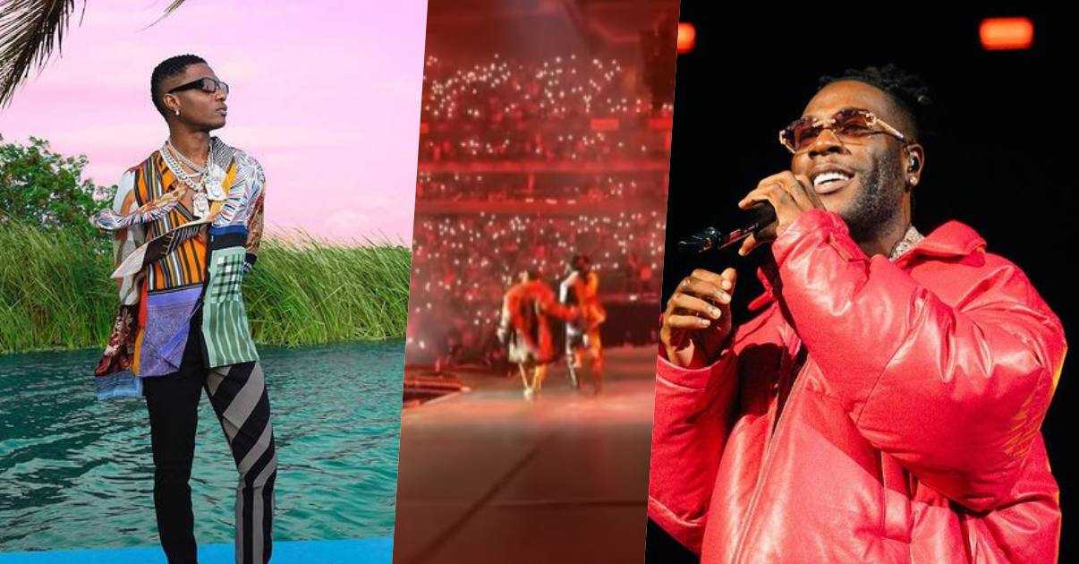 Moment Wizkid brings out Burna Boy at London's O2 (Video)