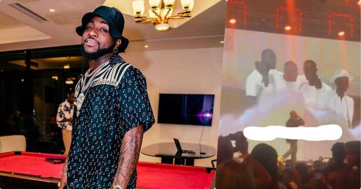 Moment Davido paid tribute to four late friends before live perfomance (Video)