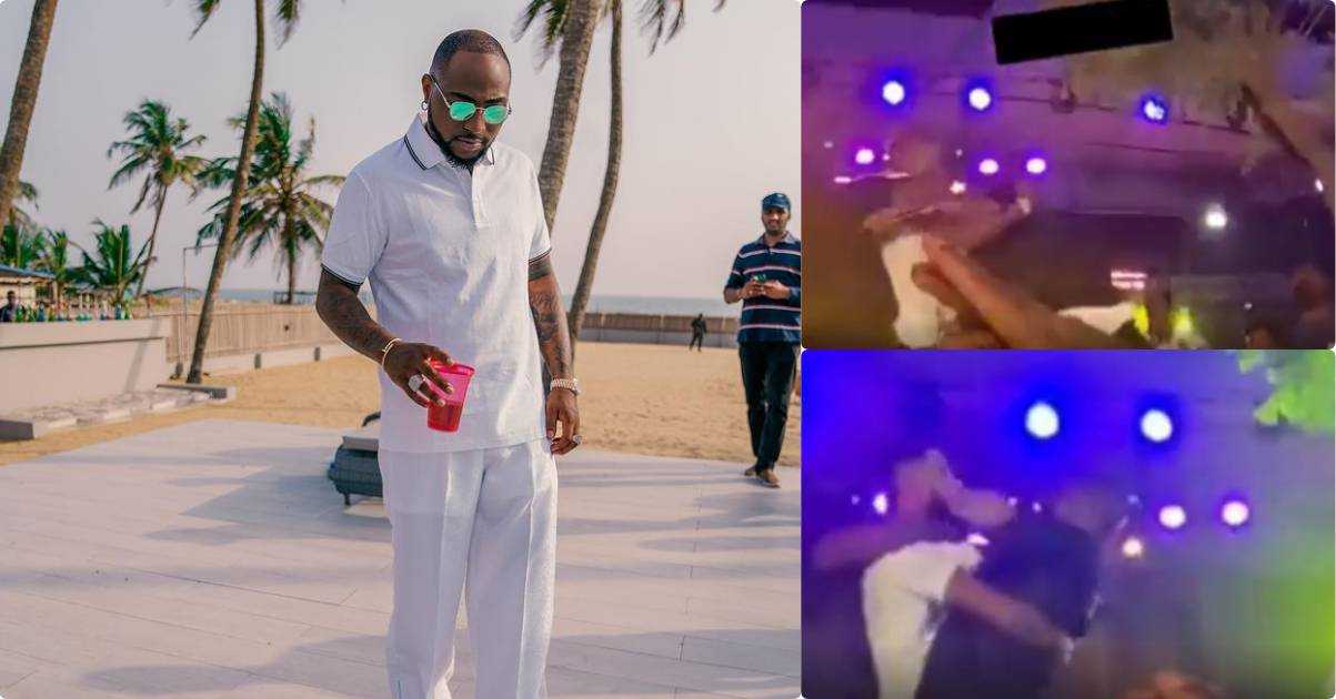 "If na Wizkid, e for don fall" - Davido applauded for evading attack from fan (Video)