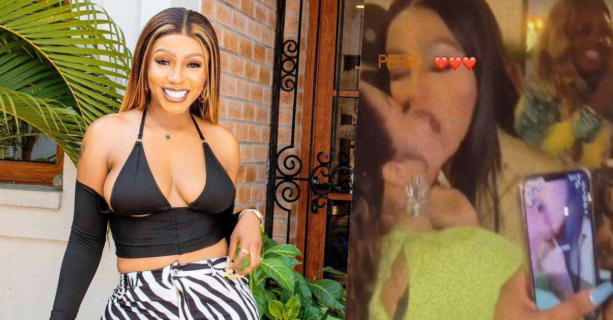 Mercy Eke causes stir as she exchanges food mouth-to-mouth with fellow female (Video)