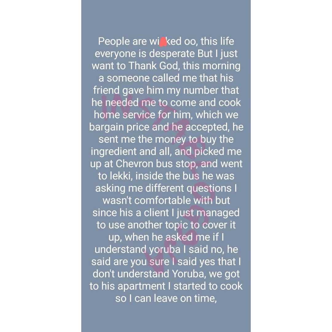 Food vendor narrates narrow escape story from den of ritualist who patronized her business