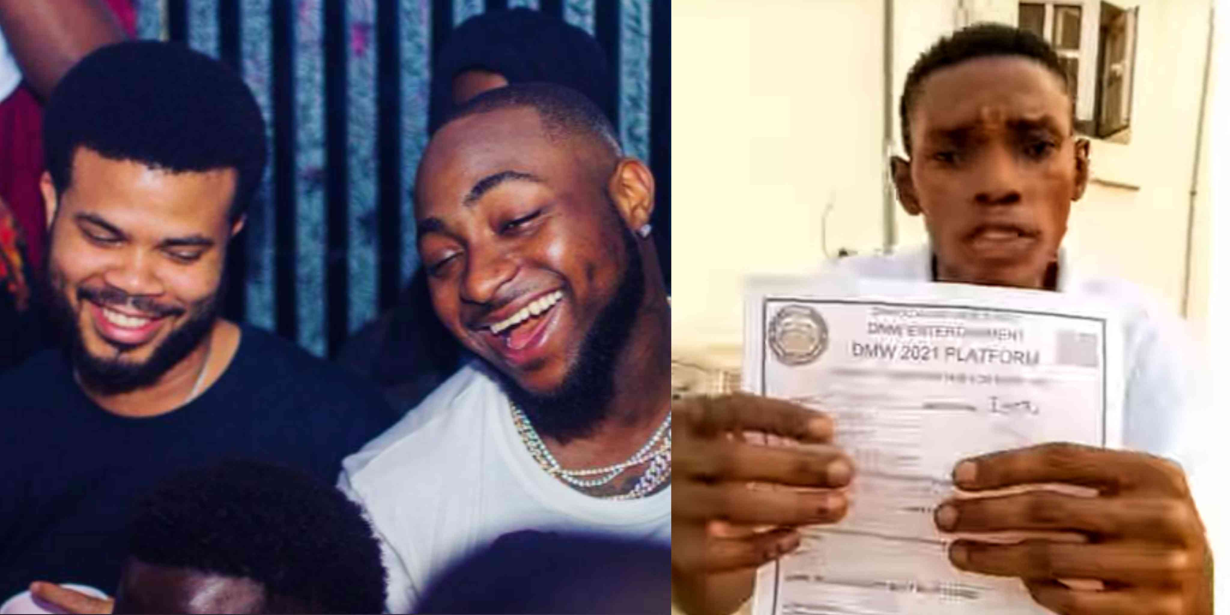 Alleged record deal scam: Man calls out Davido and his manager for not signing him despite spending N150k for registration form