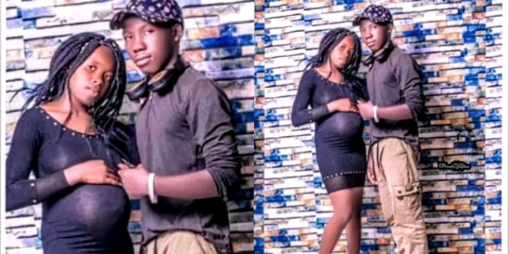 11-year-old girl flaunts baby bump as she strikes pose with 12-year-old boyfriend