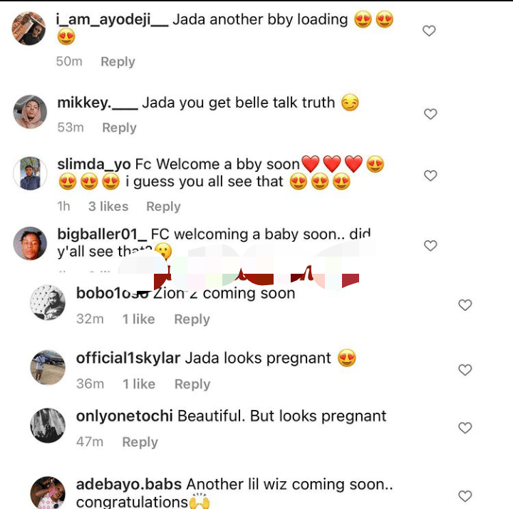 "Lil Wiz is coming" - Wizkid baby mama, Jada Pollock's protruding belly causes a stir online