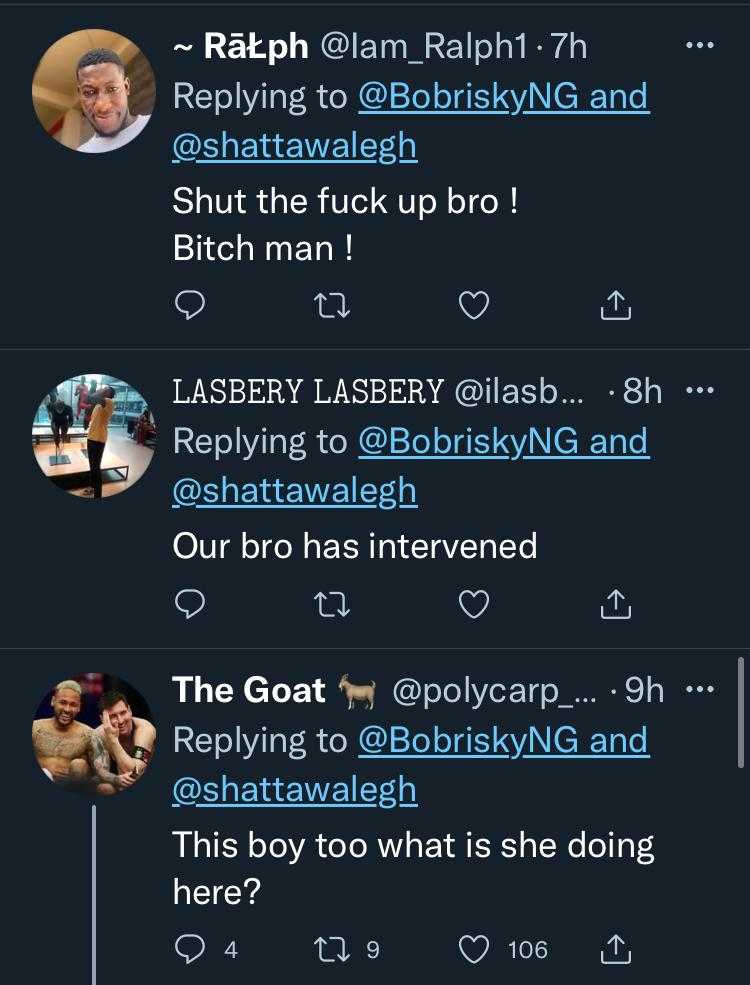 "When you and Tonto Dikeh dey do your own, nobody disturbed you" - Bobrisky bashed over comments on Shatta Wale, Burna Boy's feud