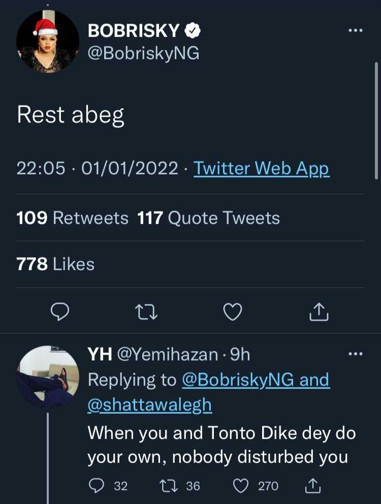 "When you and Tonto Dikeh dey do your own, nobody disturbed you" - Bobrisky bashed over comments on Shatta Wale, Burna Boy's feud