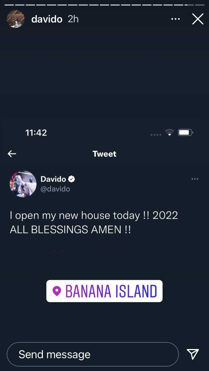 Davido announces housewarming of his Banana Island mansion