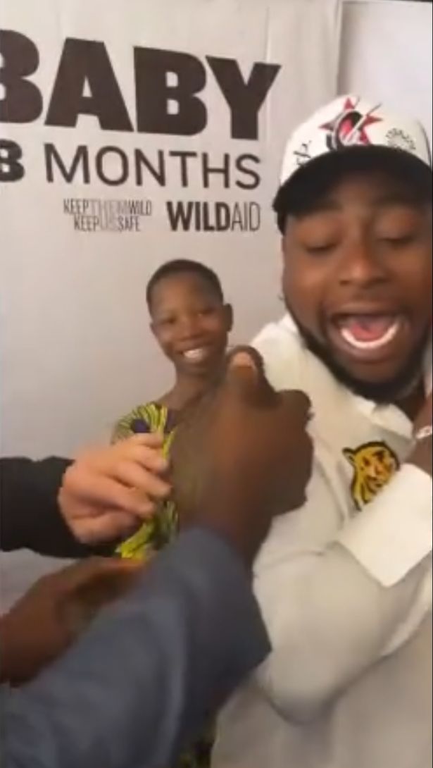 Moment Davido screams for help during campaign against animal extinction (Video)