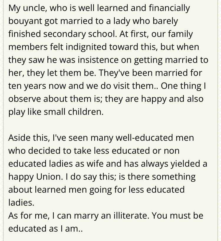 Why does uneducated ladies get married before the educated ones - Man puzzled over uncle's choice