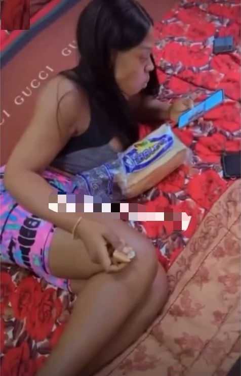 "Please stop buying bread" - Woman takes to her knees to beg husband on her addiciton (Video) 