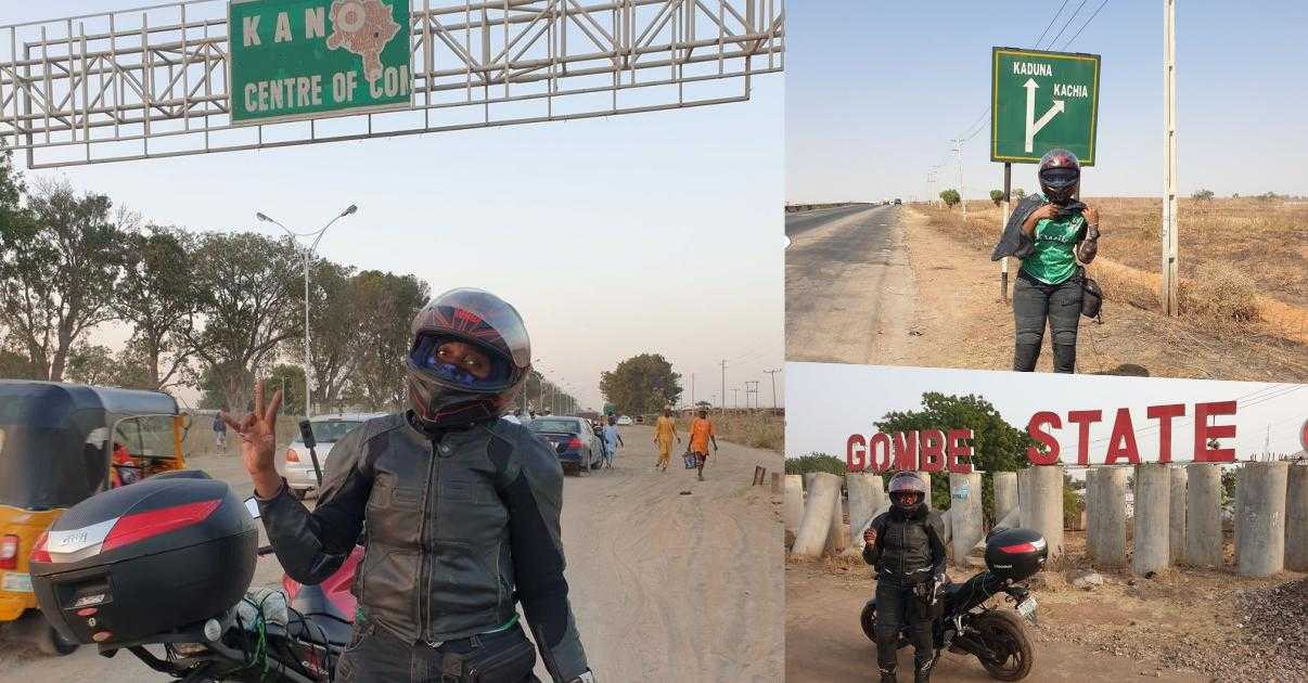 Lady travels across 22 states in Nigeria on bike in seven days