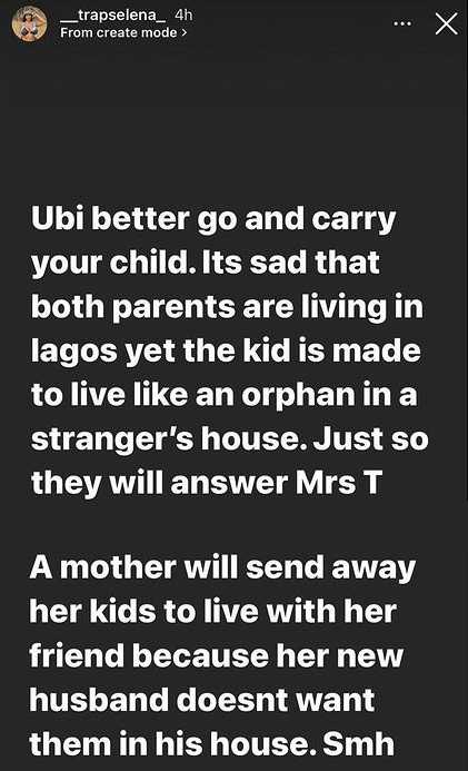 Ubi Franklin, laments following the actions of his baby mama, Sandra Iheuwa, who dumped his kid to be with her new husband.