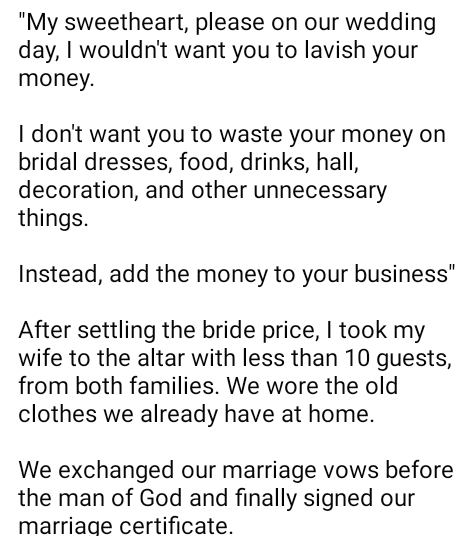 Wedding wife N50k man