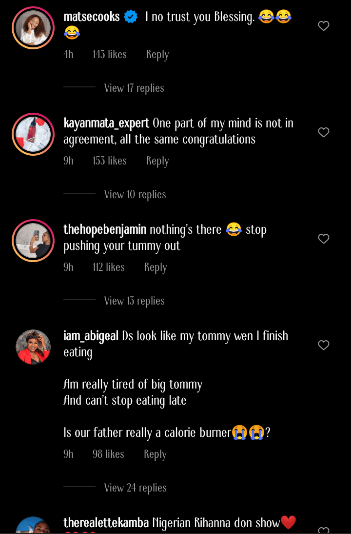 Blessing Okoro baby bump