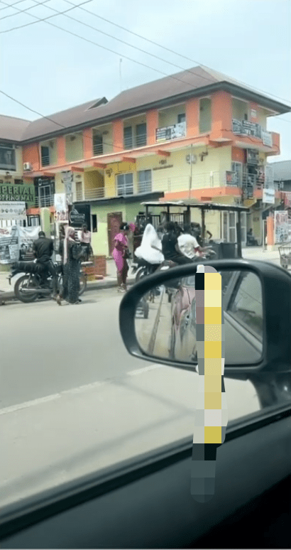 Bride bike Lagos Traffic