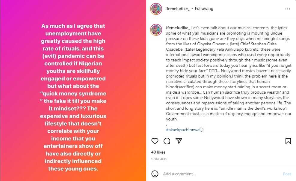 Chioma ifemeludike ritual movies