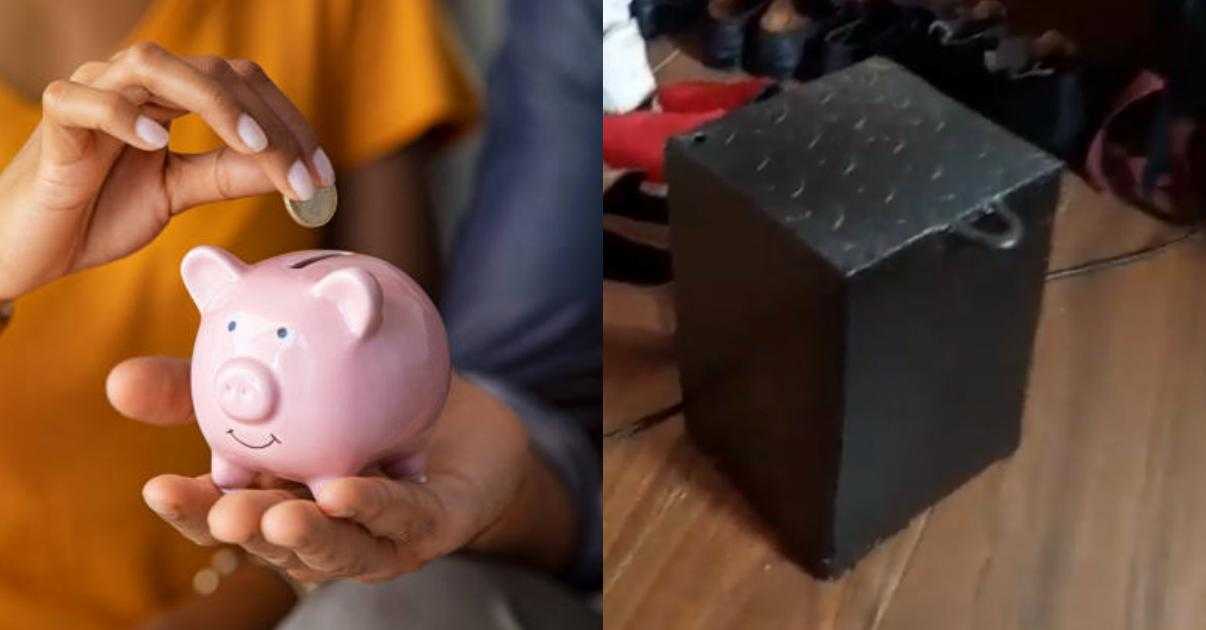 "Bank no even get this kain vault" - Man laments over piggy bank received from girlfriend (Video)