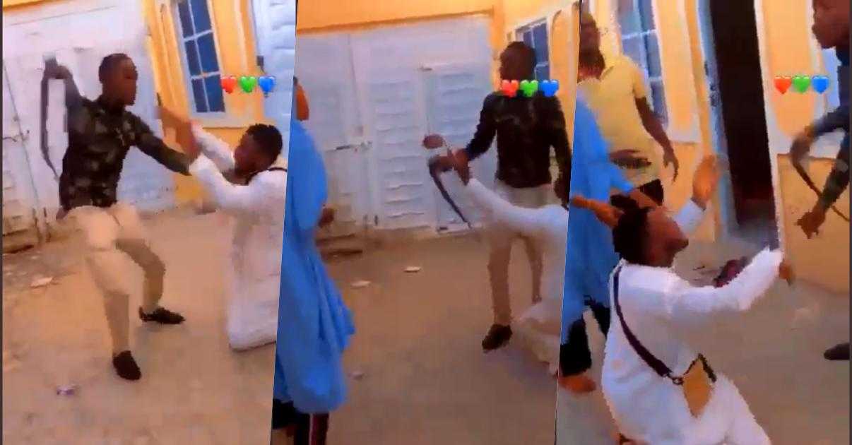 Soldier gives 'male bestie' a piece of his mind after catching him with wife (Video)