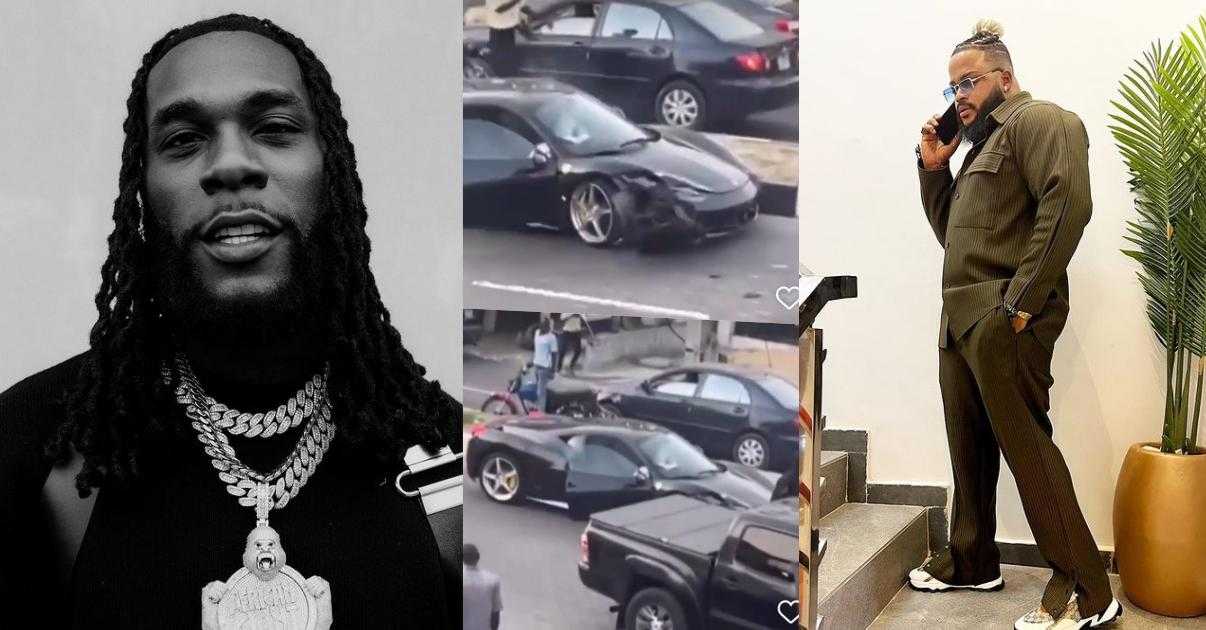 "Whitemoney don visit his shrine" - Reactions trail Burna Boy's car accident