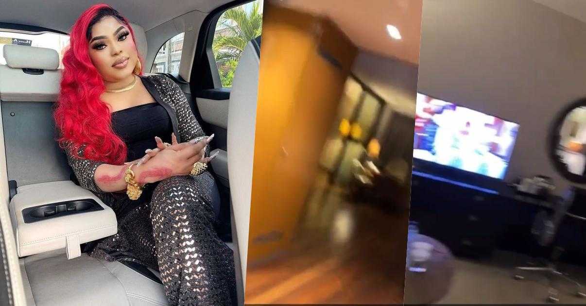 "All this because James dey UK" - Bobrisky mocked after flaunting N600K hotel room in Abuja (Video)