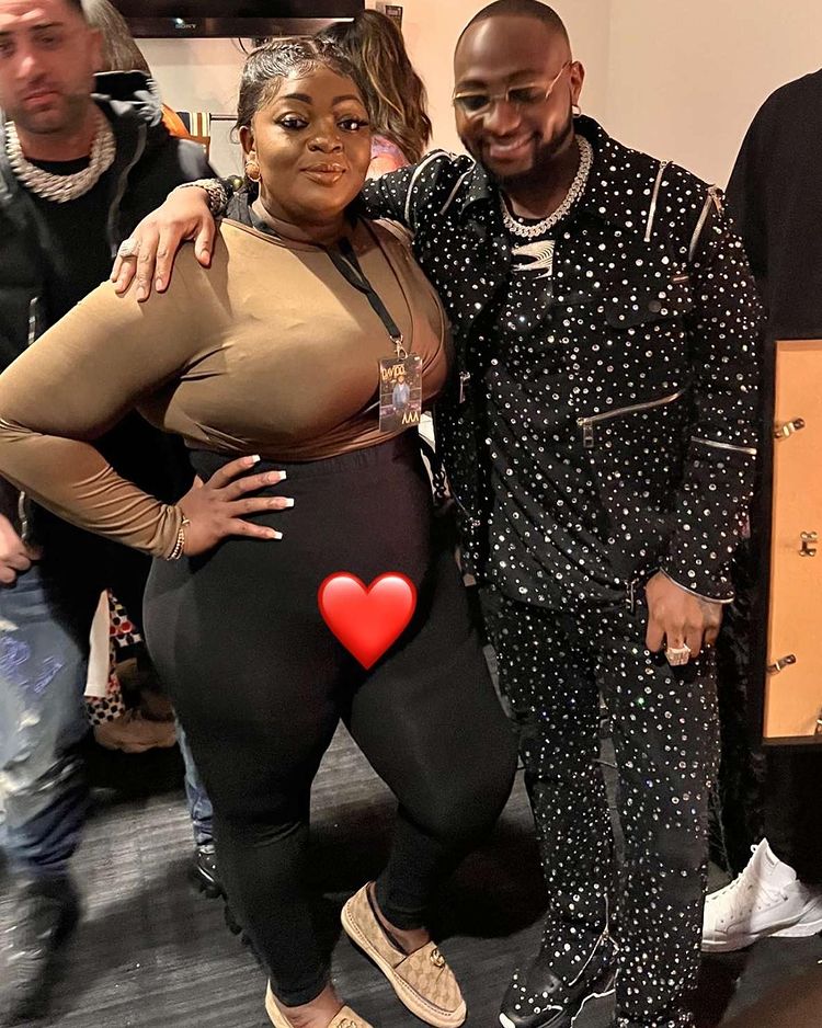 Eniola Badmus pose with Davido in London sparks reactions