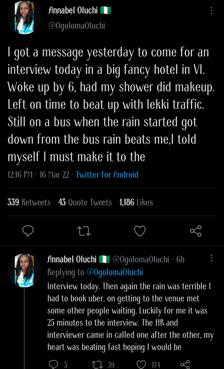 Job short interview Lady