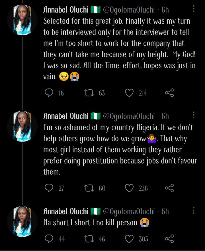 Job short interview Lady