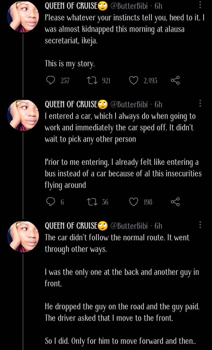 Lagos kidnappers lady escape