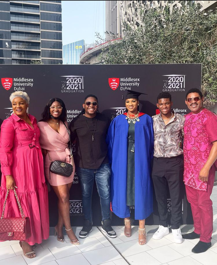 "Triple triple" - Omotola Jalade overjoyed as she celebrates husband's birthday, marriage anniversary and daughter's graduation on same day (Photos)