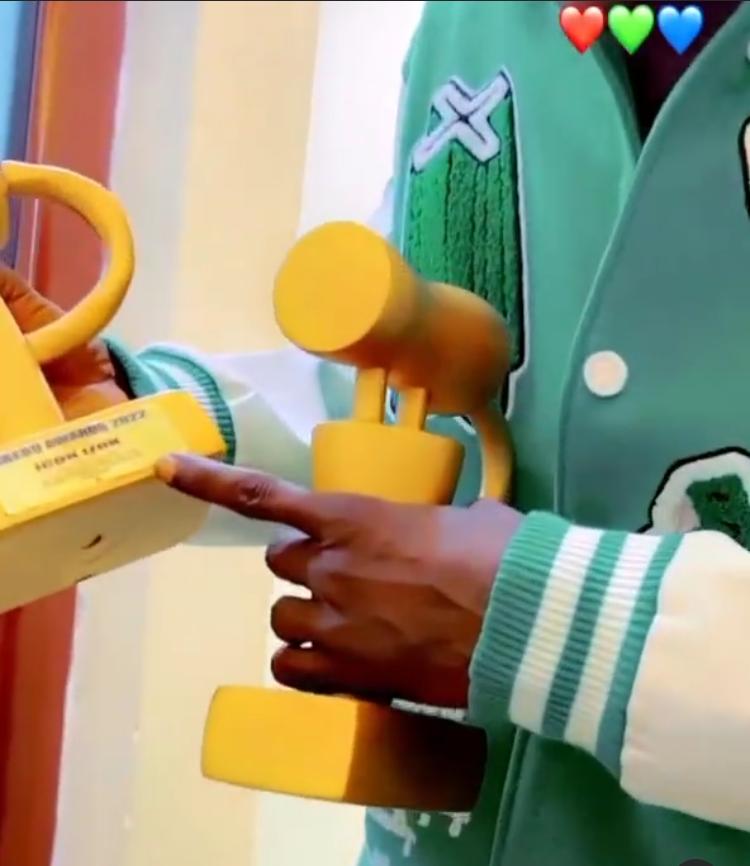 Portable flaunts awards received including someone else's award mistakenly handed to him (Video)