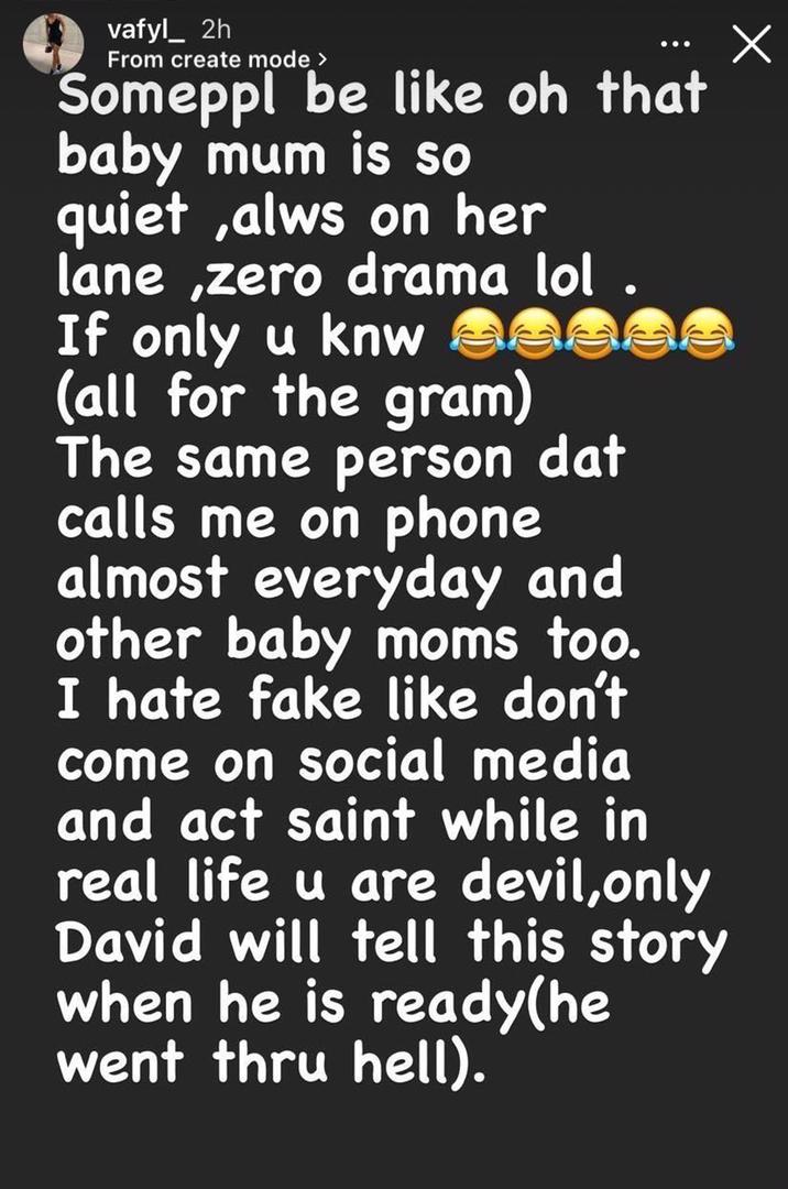 Davido's alleged girlfriend calls out Chioma Rowland, lambasts her extensively 