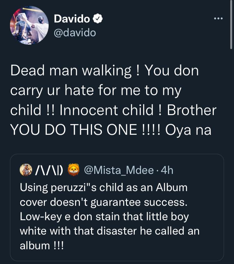 "Say all you want about me, but do not mention my children" - Davido rages over attack on yet-to-release album