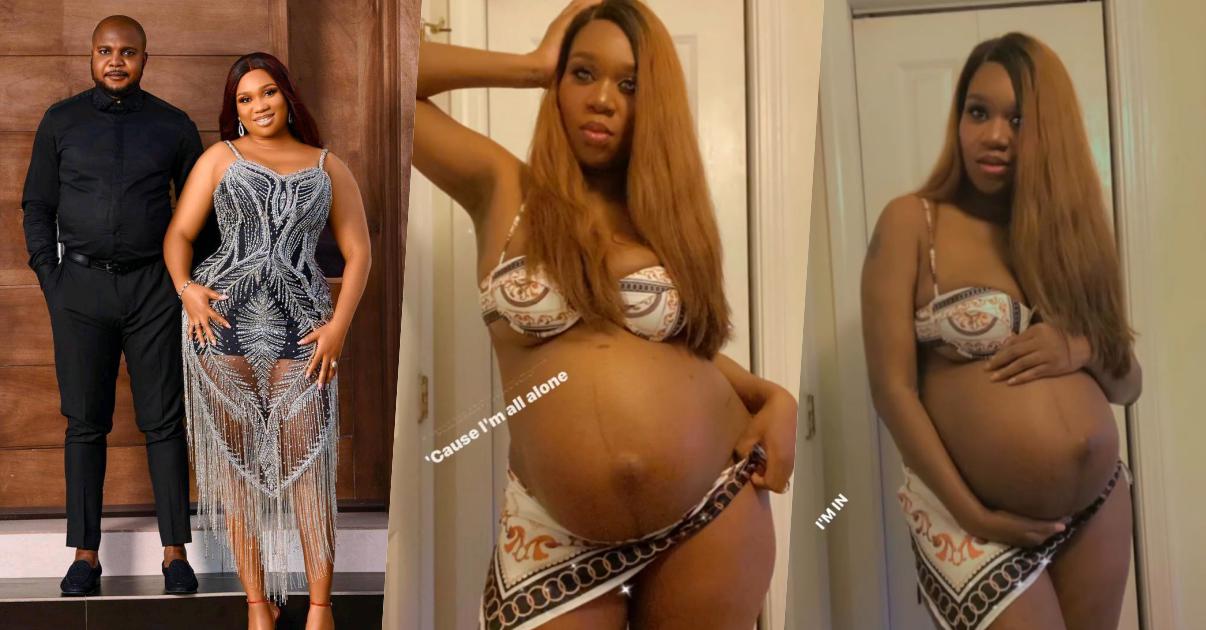 Sandra Iheuwa expecting child with estranged husband, shows off baby bump (Video)