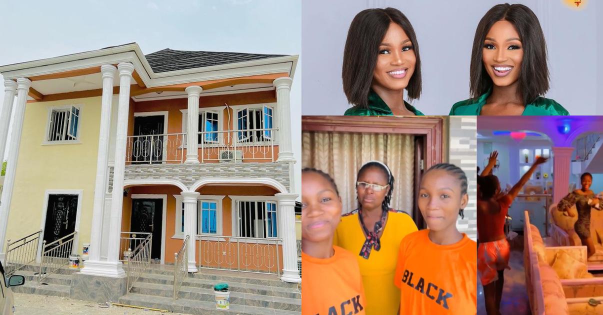 Skit makers, Twinz Love, rejoice as they acquire multi-million naira house (Video)